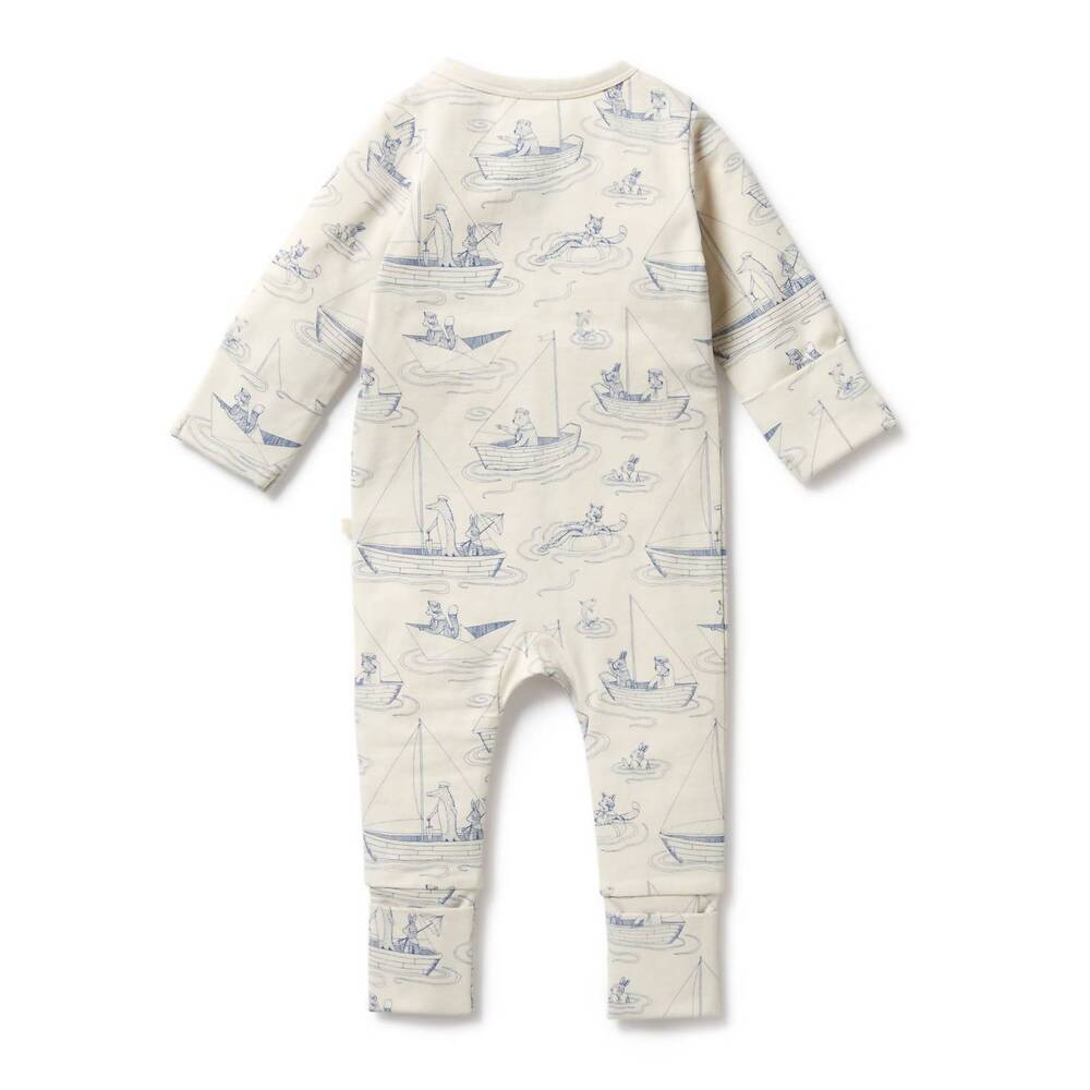 NEW WILSON + FRENCHY kid's organic jumpsuit in sail away - Picture 2 of 5